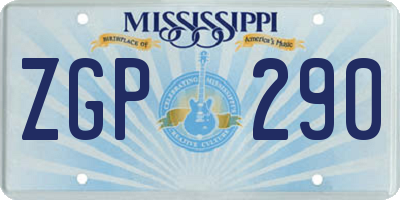 MS license plate ZGP290