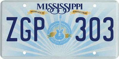 MS license plate ZGP303