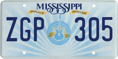MS license plate ZGP305