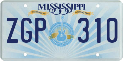 MS license plate ZGP310