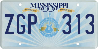 MS license plate ZGP313