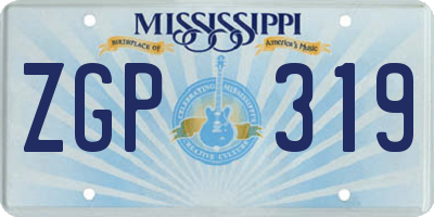 MS license plate ZGP319