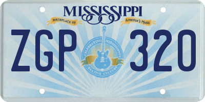 MS license plate ZGP320