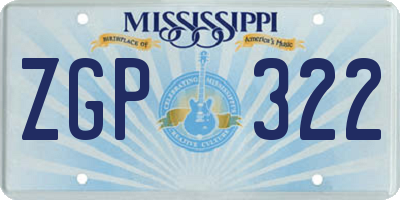 MS license plate ZGP322