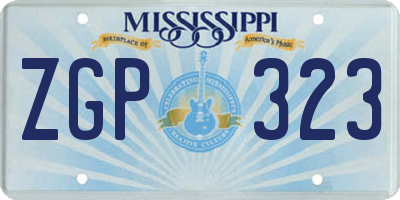 MS license plate ZGP323
