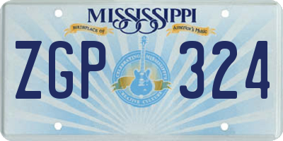 MS license plate ZGP324