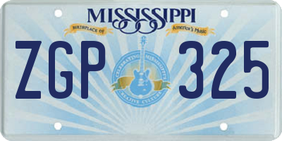 MS license plate ZGP325