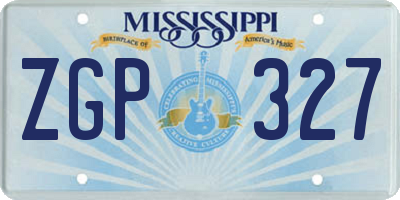 MS license plate ZGP327
