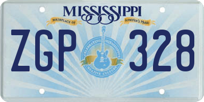 MS license plate ZGP328