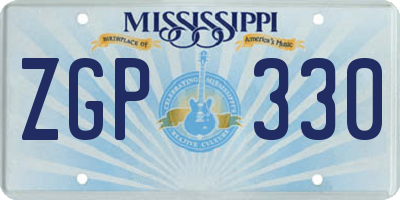 MS license plate ZGP330