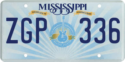 MS license plate ZGP336
