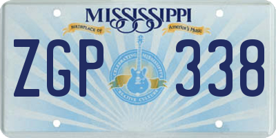 MS license plate ZGP338