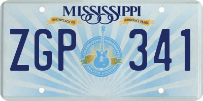 MS license plate ZGP341