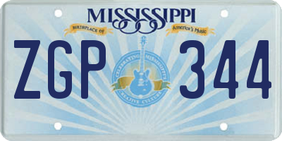 MS license plate ZGP344
