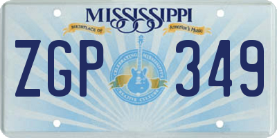 MS license plate ZGP349