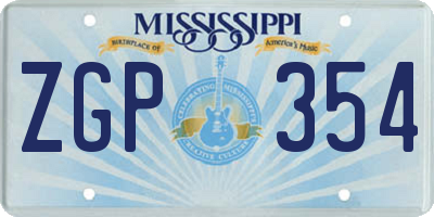 MS license plate ZGP354