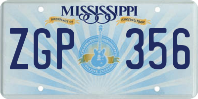 MS license plate ZGP356