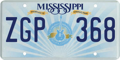 MS license plate ZGP368