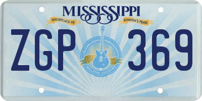 MS license plate ZGP369