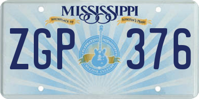 MS license plate ZGP376
