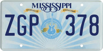 MS license plate ZGP378