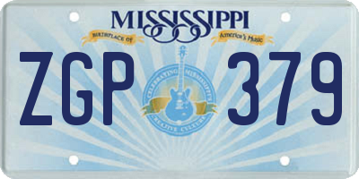 MS license plate ZGP379