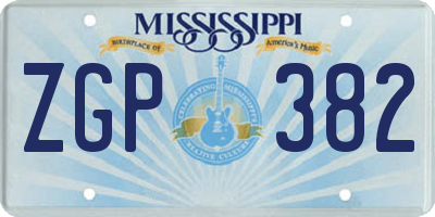 MS license plate ZGP382