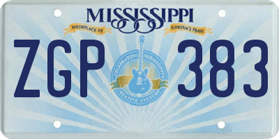 MS license plate ZGP383