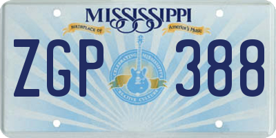 MS license plate ZGP388
