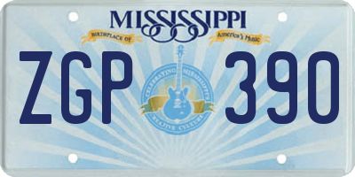 MS license plate ZGP390