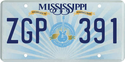 MS license plate ZGP391