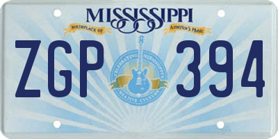 MS license plate ZGP394
