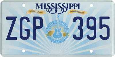 MS license plate ZGP395