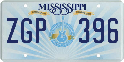 MS license plate ZGP396
