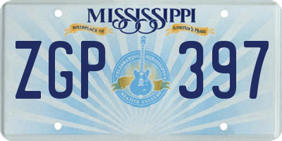 MS license plate ZGP397
