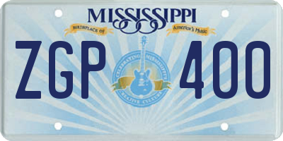 MS license plate ZGP400