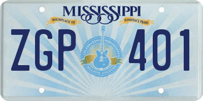 MS license plate ZGP401