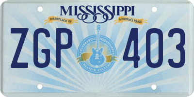 MS license plate ZGP403