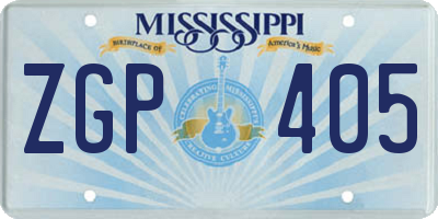 MS license plate ZGP405
