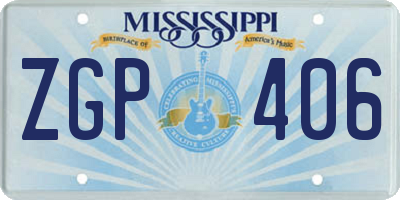 MS license plate ZGP406