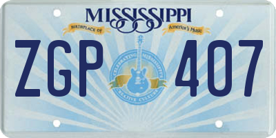 MS license plate ZGP407