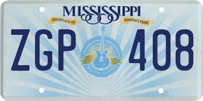 MS license plate ZGP408