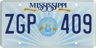MS license plate ZGP409