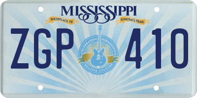 MS license plate ZGP410