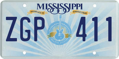 MS license plate ZGP411