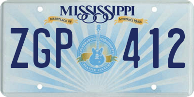 MS license plate ZGP412