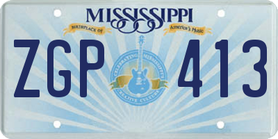 MS license plate ZGP413