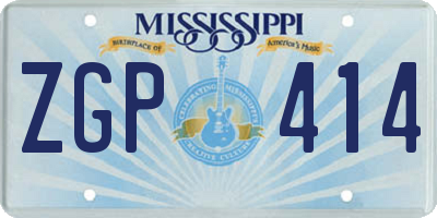 MS license plate ZGP414