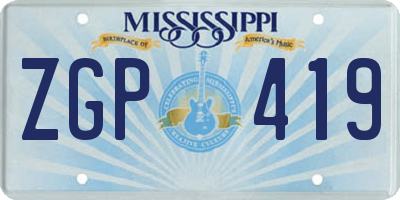 MS license plate ZGP419