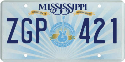 MS license plate ZGP421